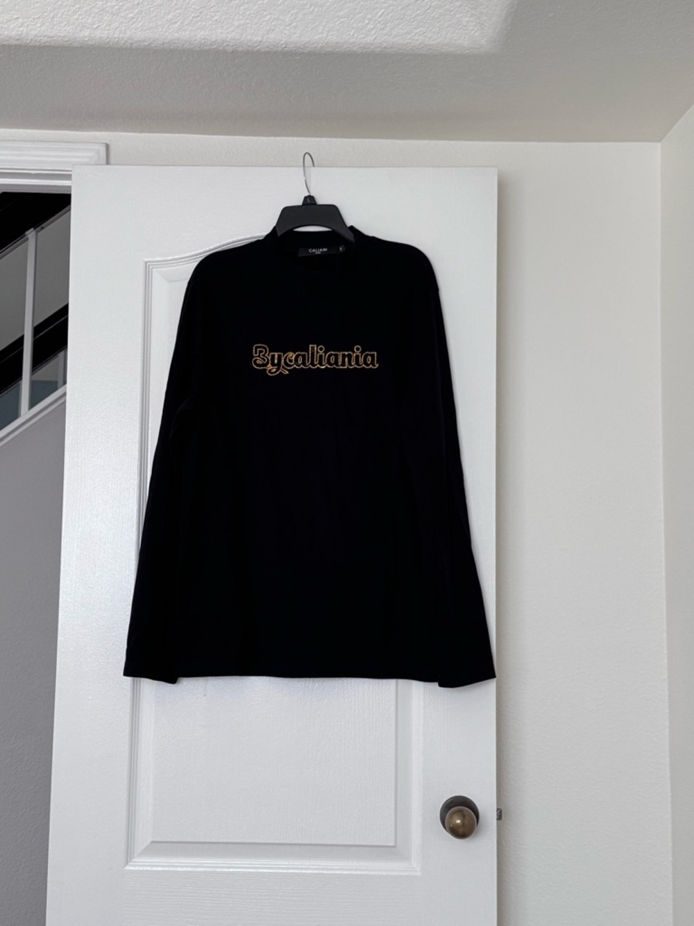 Man Super Black Logo Long-Sleeve Sweater
